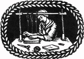 wood-engraving original print: Sewing for The London Bookbinders